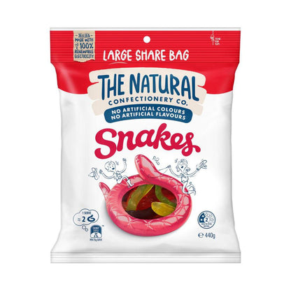 The Natural Confectionery Co. Snakes Lollies – Fruity Gummy Candy | 440g