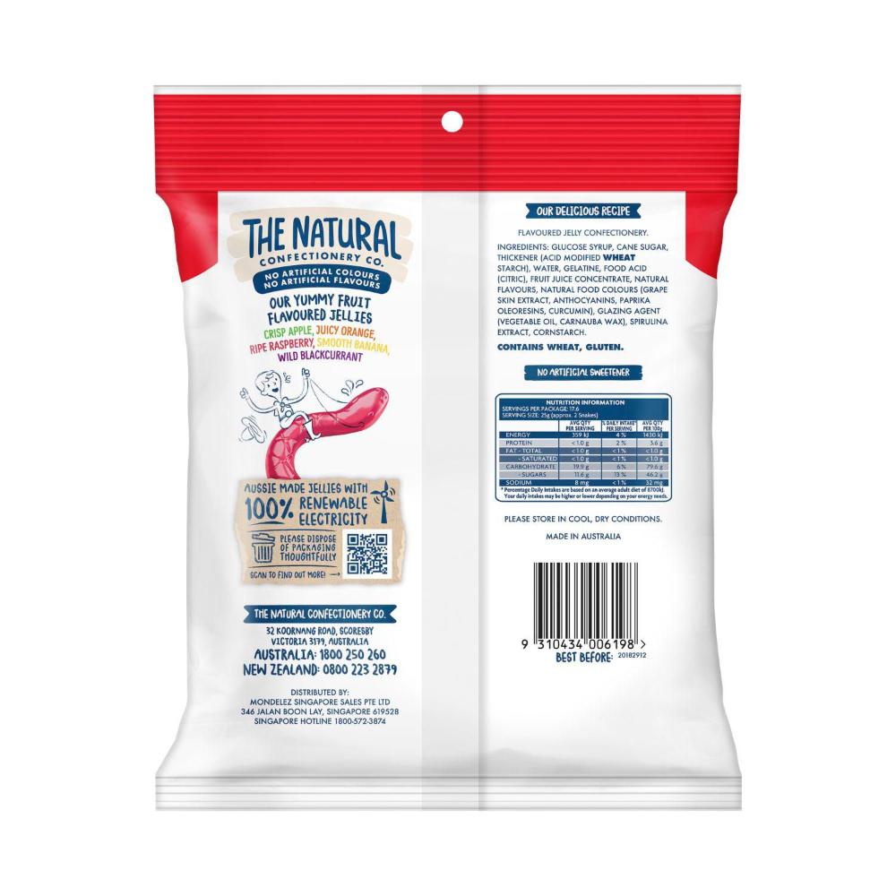 The Natural Confectionery Co. Snakes Lollies – Fruity Gummy Candy | 440g