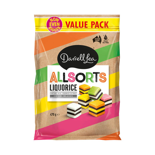 Darrell Lea Allsorts Liquorice – Classic Licorice Candy Mix (470g)
