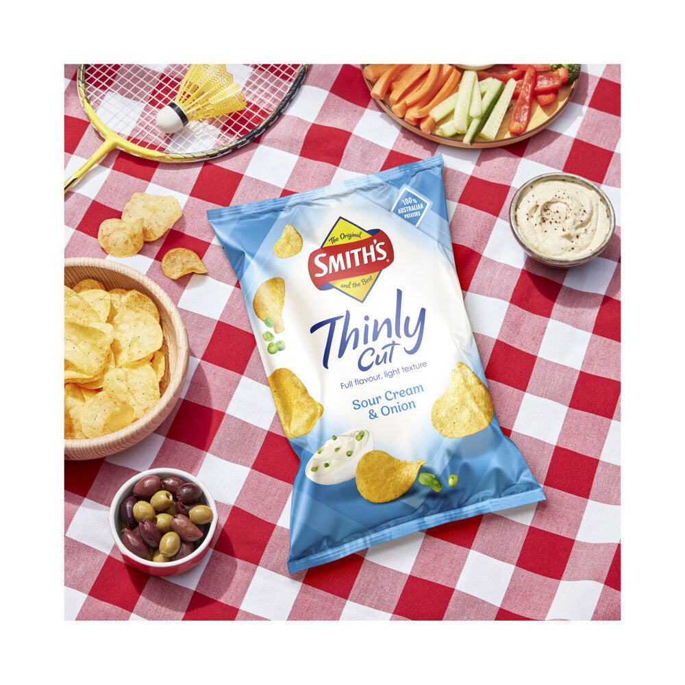 Smith's Thinly Cut Sour Cream & Onion Potato Chips Share Pack | 175g