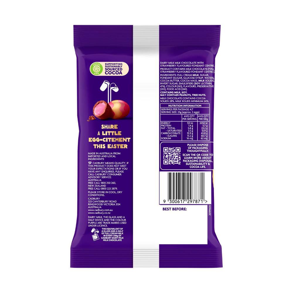 Cadbury Strawberry Easter Eggs Bag | Filled Chocolate Eggs | 118g