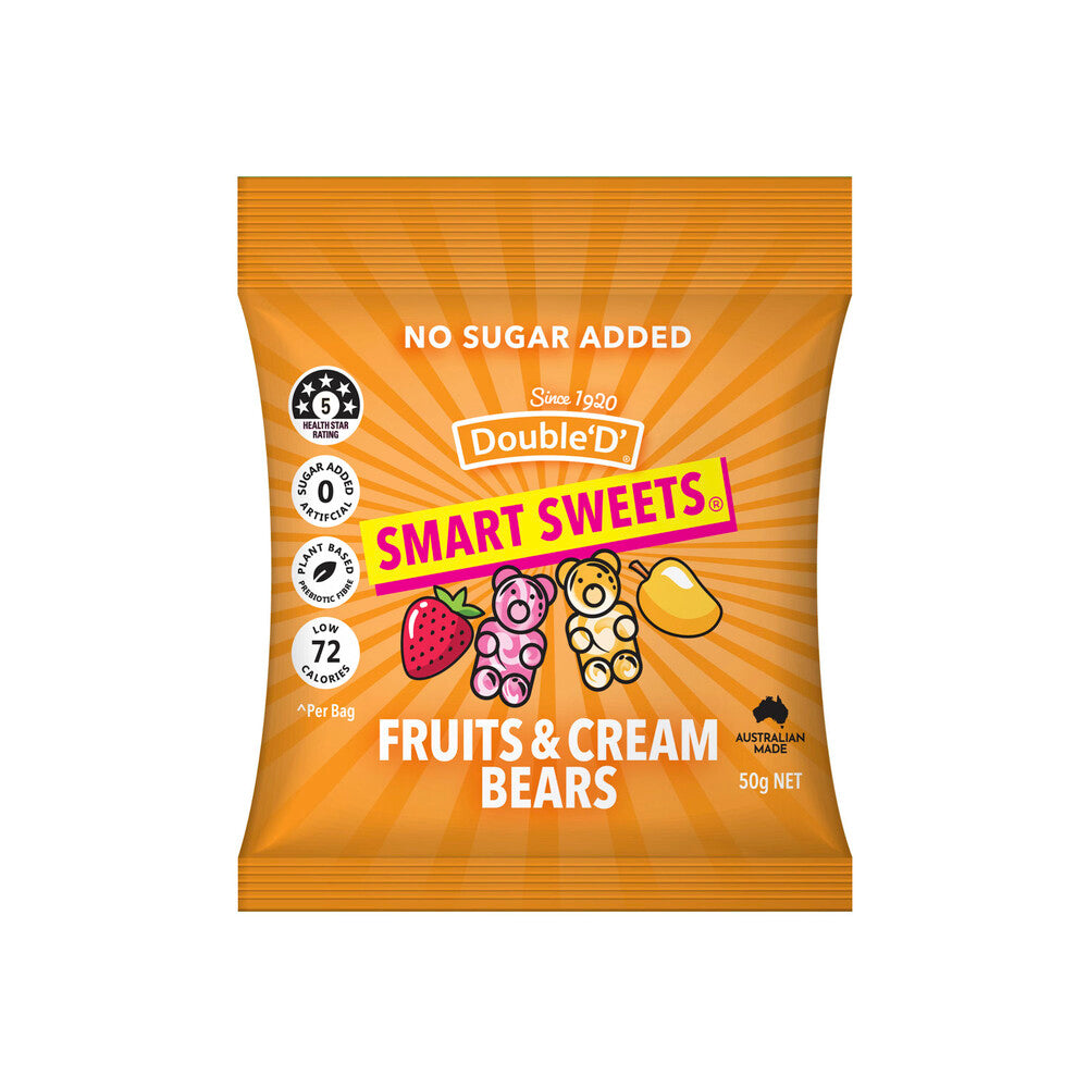 Double D Smart Sweets Fruits & Cream Bears | 50g