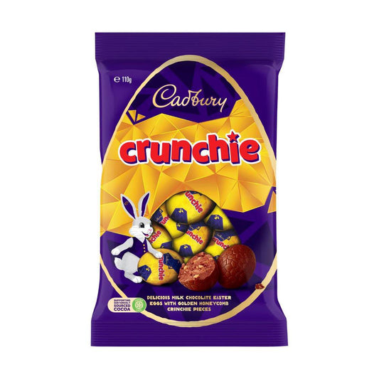 Cadbury Crunchie Mini Eggs Bag | Honeycomb Chocolate Easter Eggs | 110g