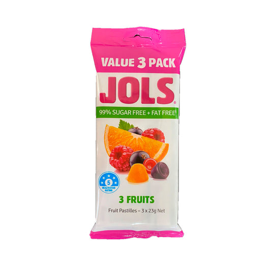Jols 3 Fruits Fruit Pastilles | Value 3 Pack | 69g