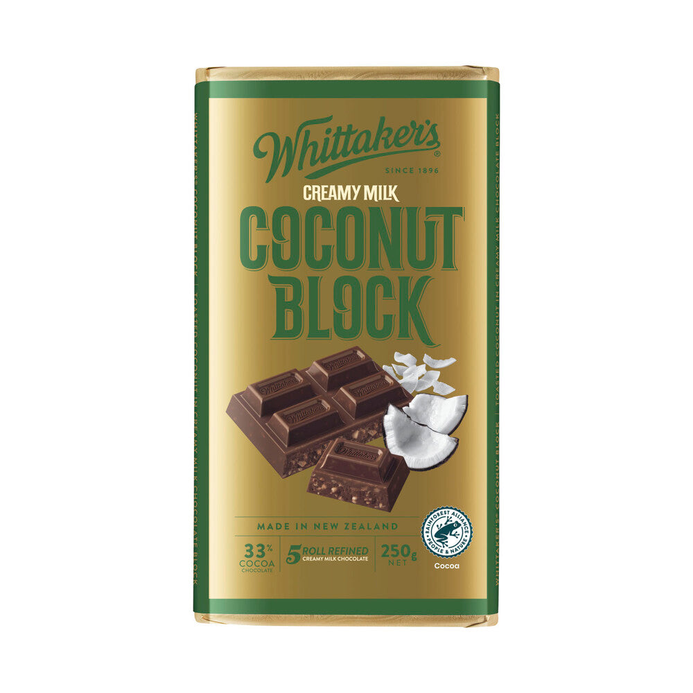 Whittaker's Coconut Creamy Milk Chocolate Block | 250g