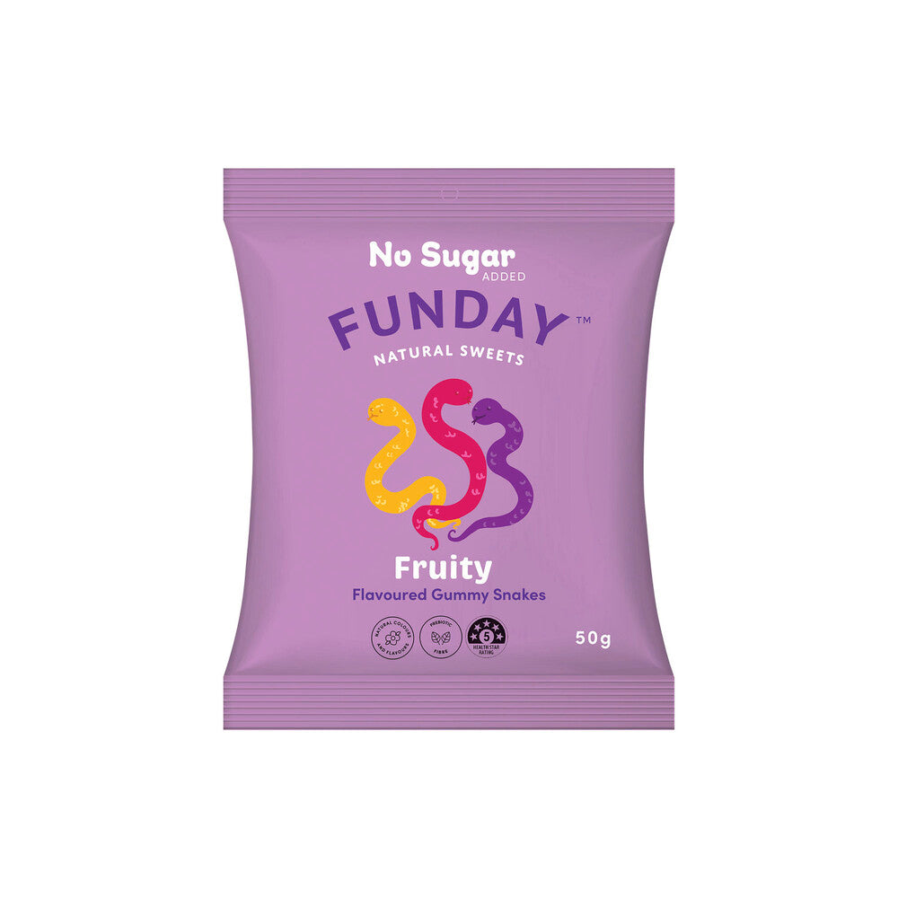 Funday No Sugar Fruity Snakes | 50g