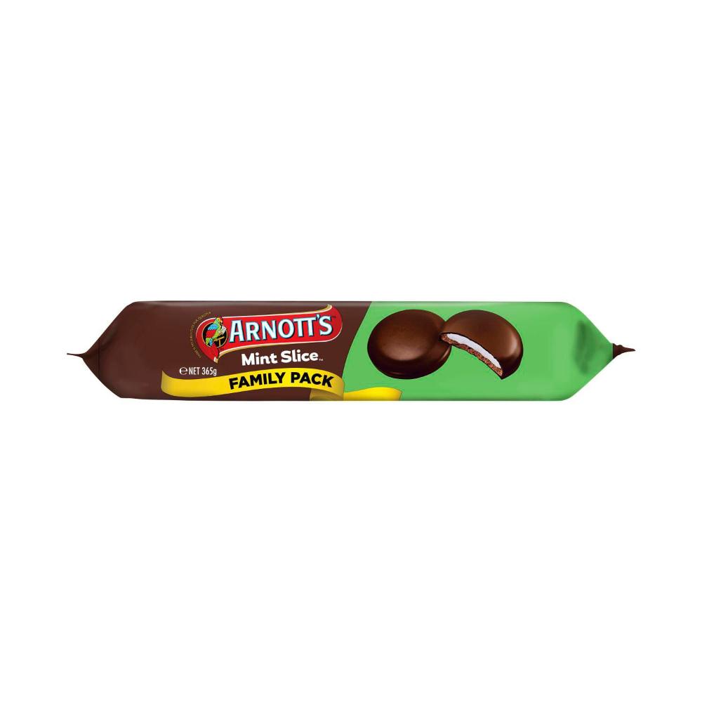 Arnott's Choc Mint Slice Biscuits Family Pack | 365g