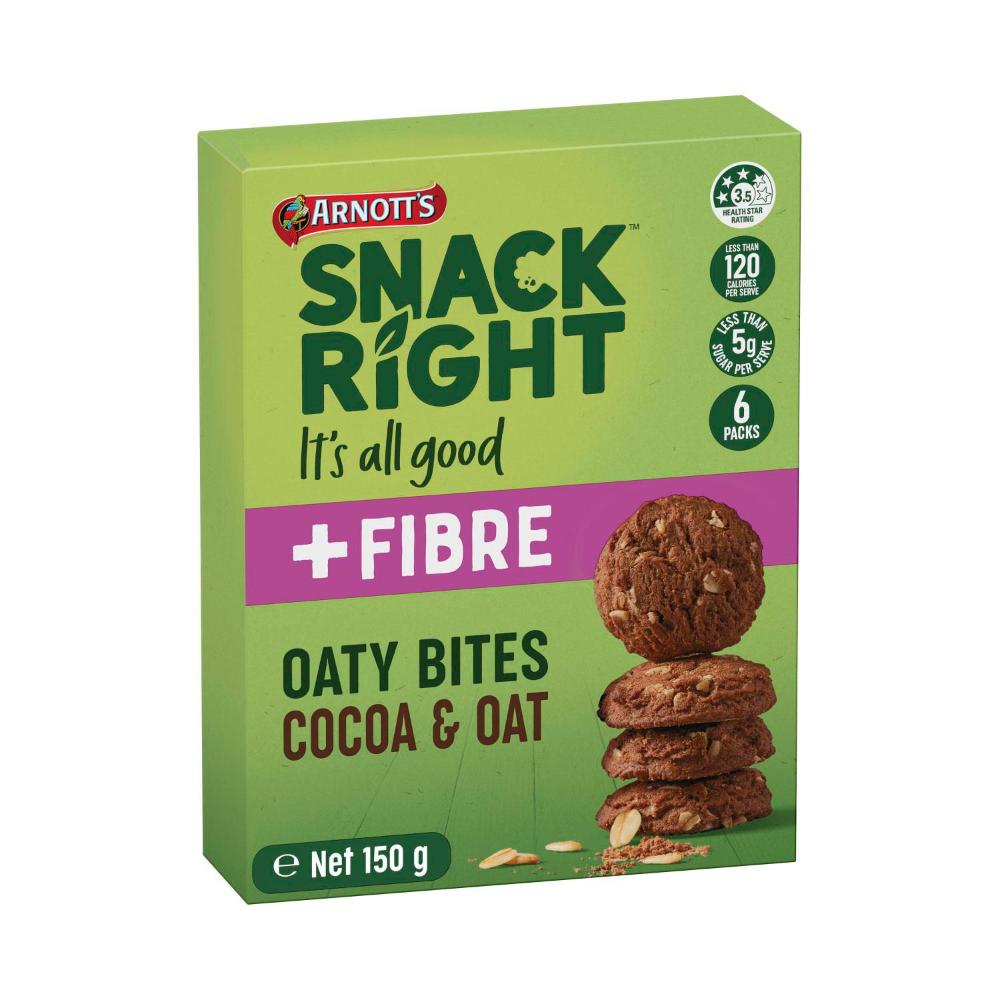 Arnott's Snack Right Oaty Bites Biscuits Cocoa & Oat | 150g