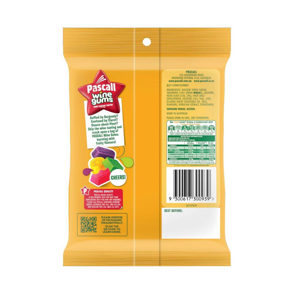 Pascall Wine Gums Lollies | 220g