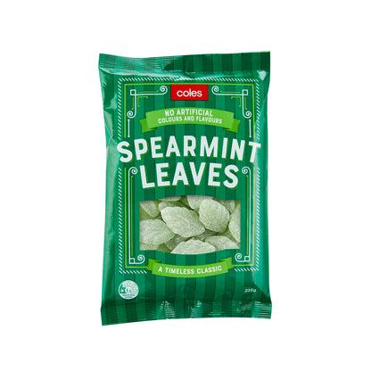 Coles Spearmint Leaves | Leaf Shaped Gummies (225g)