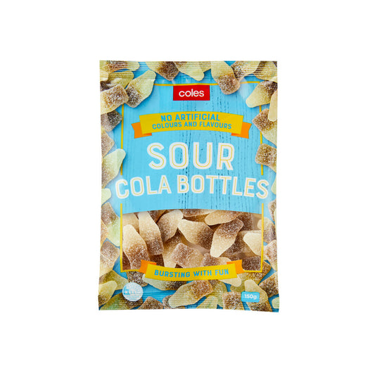 Coles Sour Cola Bottles | 150g
