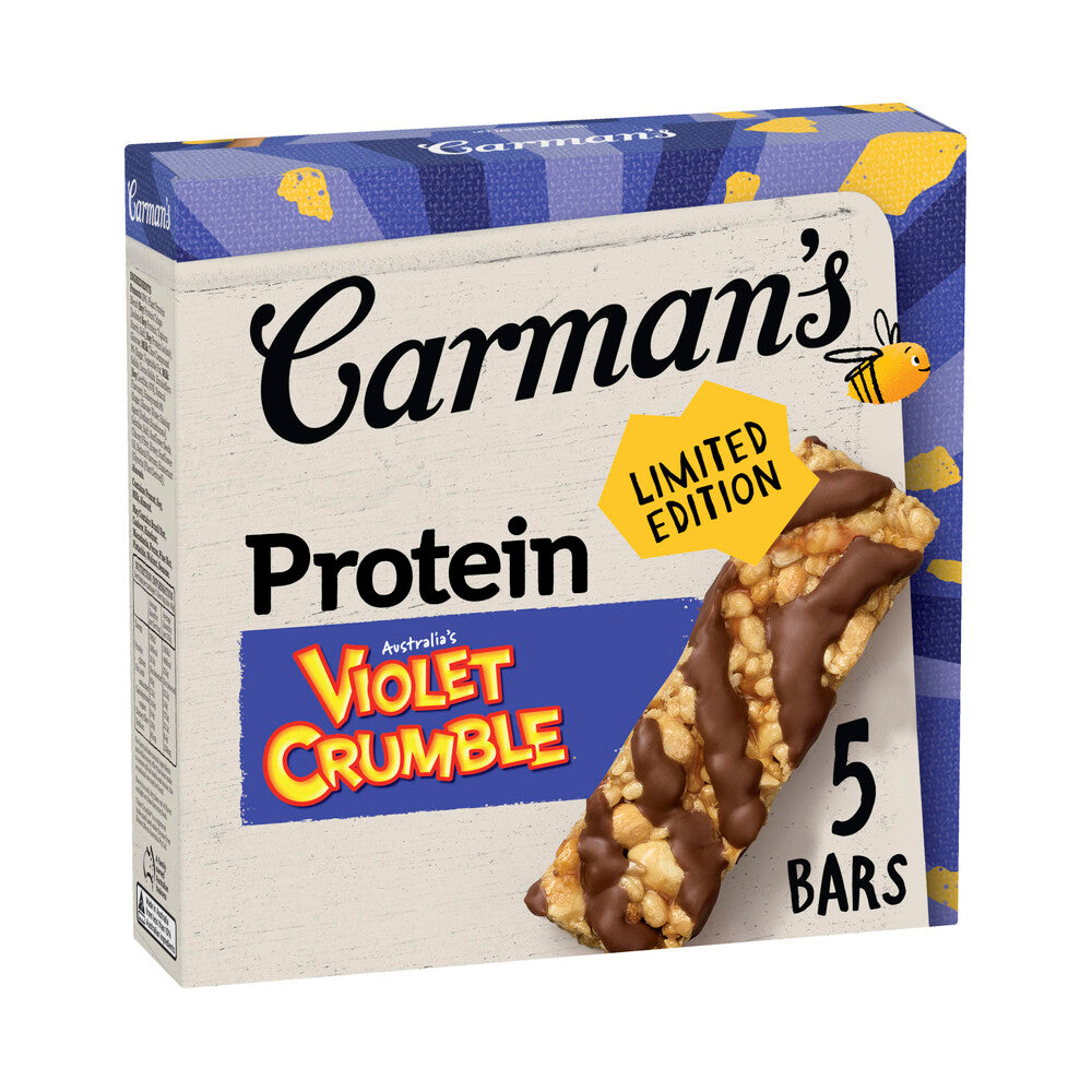 Carman's Violet Crumble Protein Bars 5 Pack | 200g