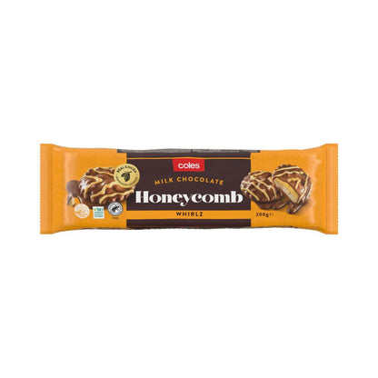 Coles Milk Chocolate Honeycomb Whirlz Biscuits | 200g