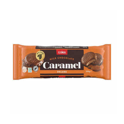 Coles Milk Chocolate Caramel Deluxe Biscuits | 200g