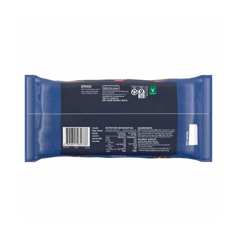 Coles Milk Chocolate Finger Biscuits | 200g