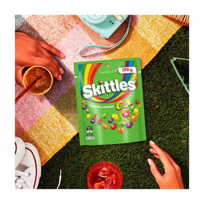 Skittles Crazy Sours | Sour Chewy Candy Party Share Bag | 190g