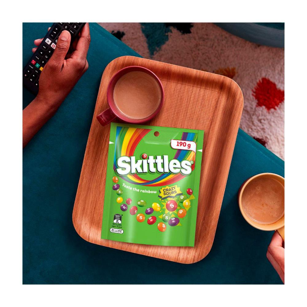 Skittles Crazy Sours | Sour Chewy Candy Party Share Bag | 190g