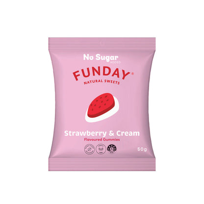 Funday No Sugar Strawberry & Cream Gummies | 50g