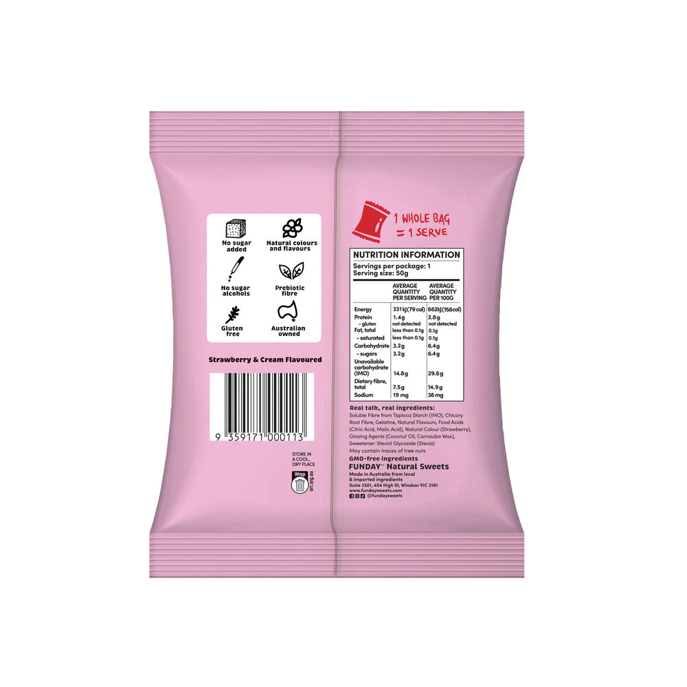 Funday No Sugar Strawberry & Cream Gummies | 50g