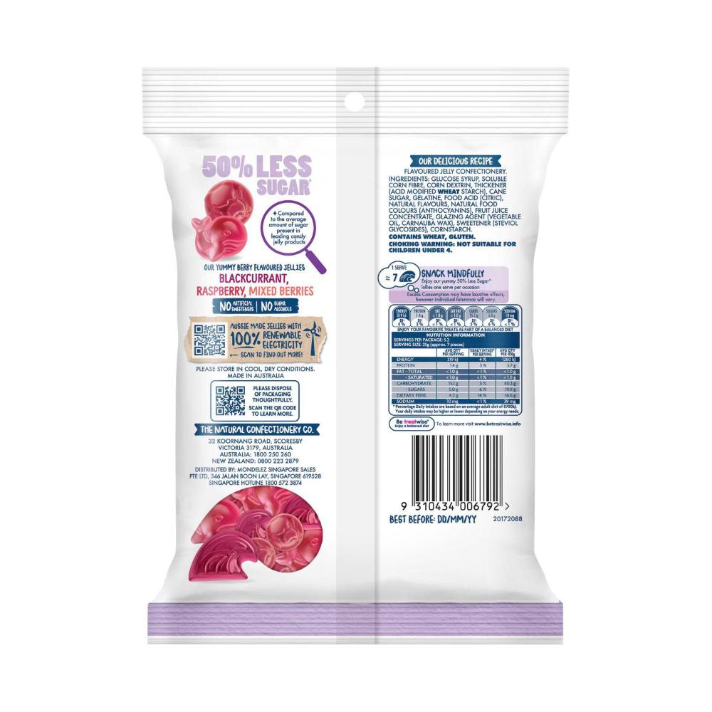 The Natural Confectionery Co. 50% Less Sugar Berry Wave Lollies | 130g