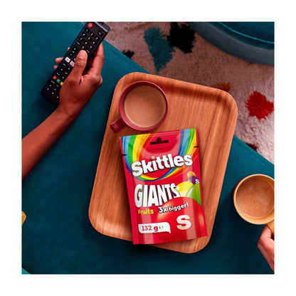 Skittles Giants Fruits 3x Bigger | Chewy Fruit Lollies Party Share Bag | 132g