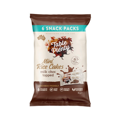 Table of Plenty Mini Rice Cakes with Milk Chocolate – 6 Snack Packs | 84g