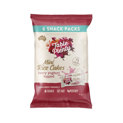Table of Plenty Mini Rice Cakes with Berry Yoghurt – 6 Snack Packs | 84g