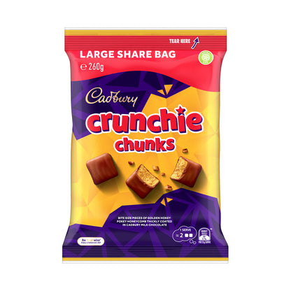 Cadbury Crunchie Chunks | Chocolate Coated Honeycomb | 260g