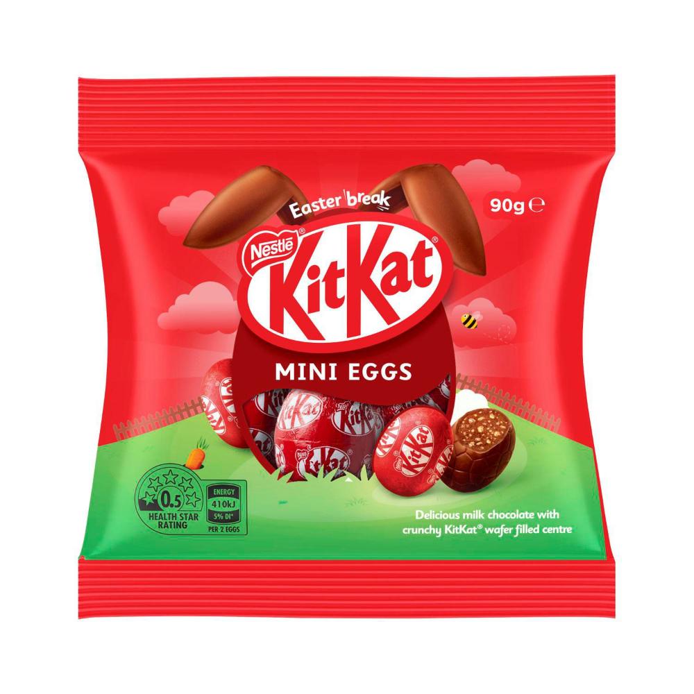 Nestle KitKat Mini Eggs | Kit Kat Milk Chocolate Mini Easter Eggs Bag | 90g