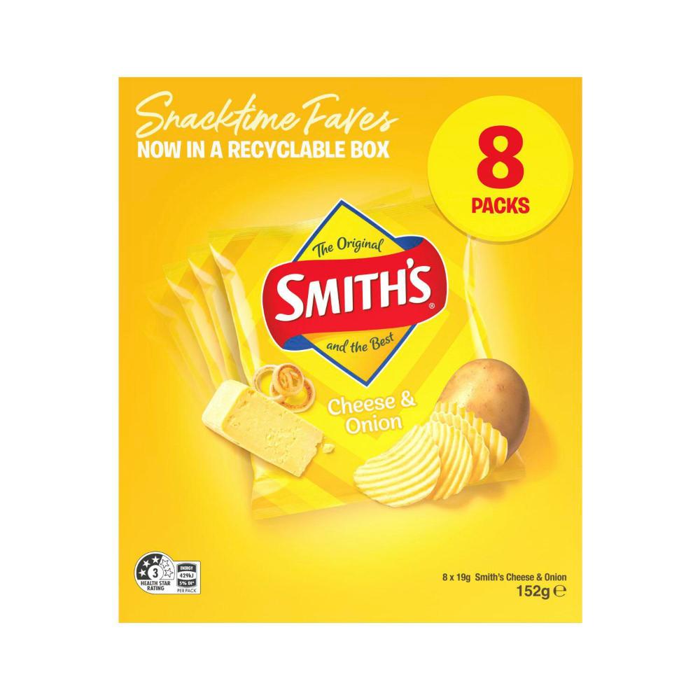 Smith's Cheese & Onion Multipack Potato Chips | 8 Pack | 152g