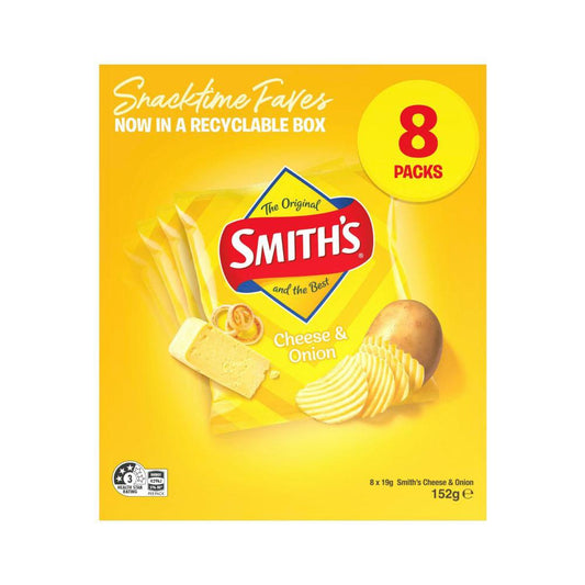 Smith's Cheese & Onion Multipack Potato Chips | 8 Pack | 152g
