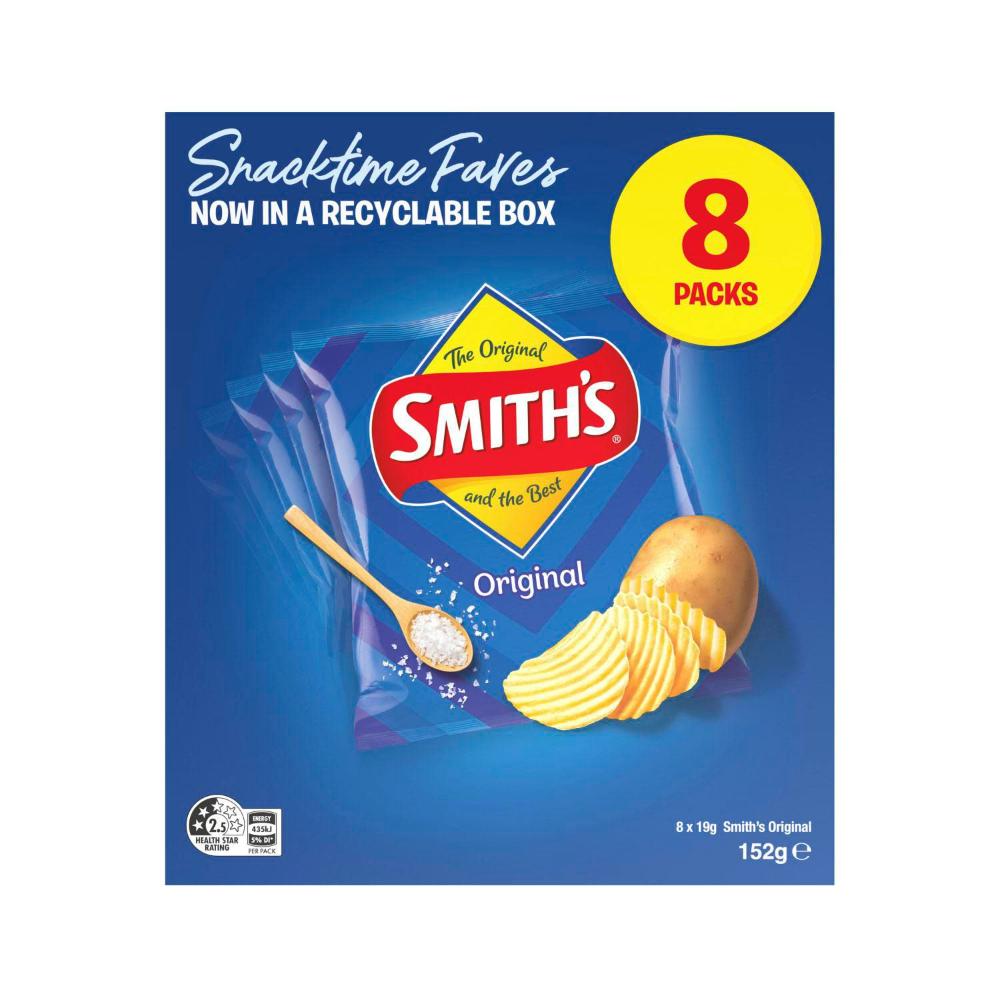 Smith's Original Multipack Potato Chips | 8 Pack | 152g