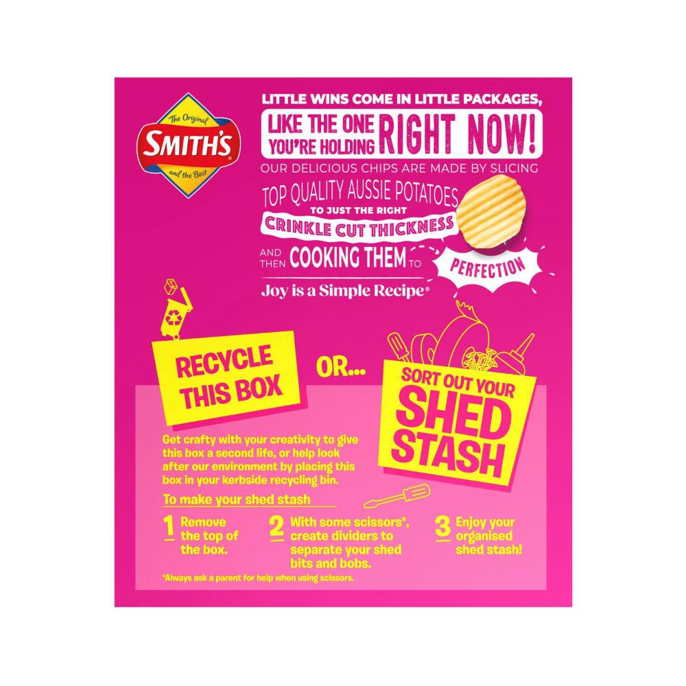 Smith's Salt & Vinegar Multipack Potato Chips | 8 Pack | 152g
