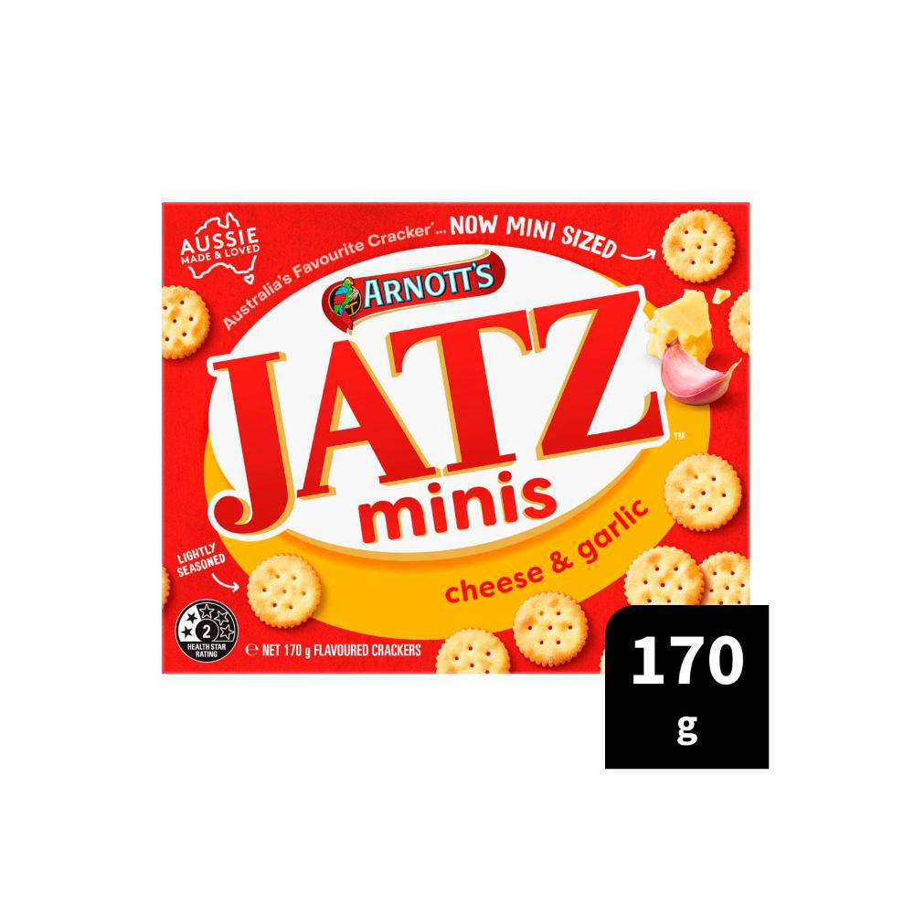 Jatz Box Arnott's Jatz Minis Cheese & Garlic Crackers | 170g – Australian Snacks