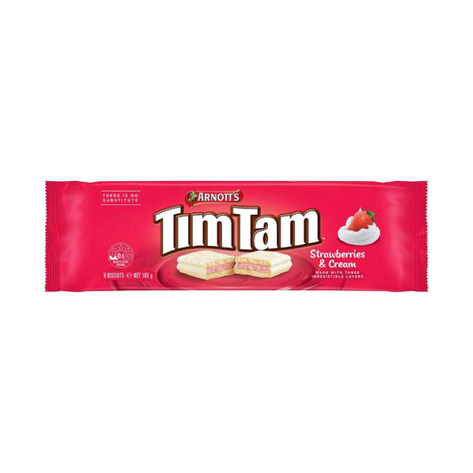 Strawberry Tim Tams | Arnotts Tim Tam Strawberries & Cream Biscuits | 165g