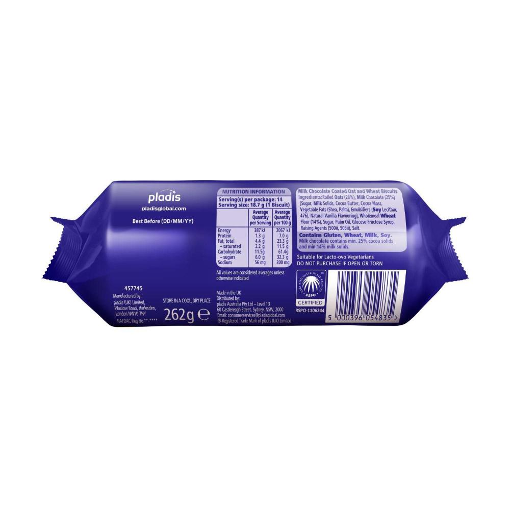 McVitie's Hobnobs Milk Chocolate Oat Snap Cookies | 262g