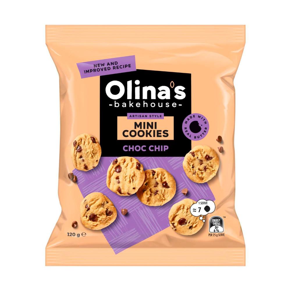 Olina's Bakehouse Mini Cookies Choc Chip | 120g