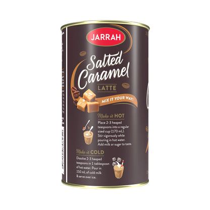 Hot and cold brewing instructions for Jarrah salted caramel coffee.