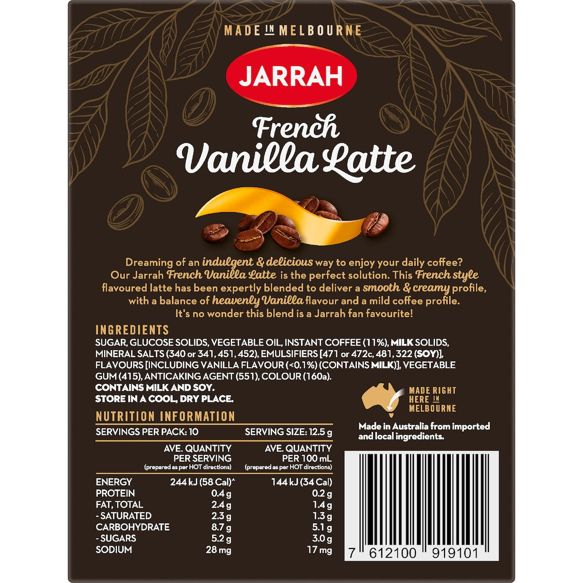 French vanilla coffee sticks with a deliciously smooth and creamy taste.