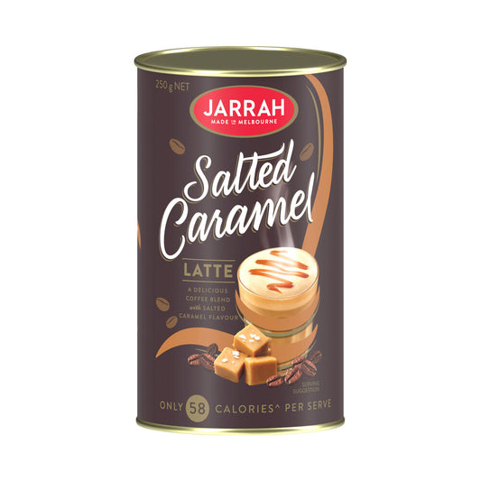 Jarrah Salted Caramel Latte in a 250g tin.